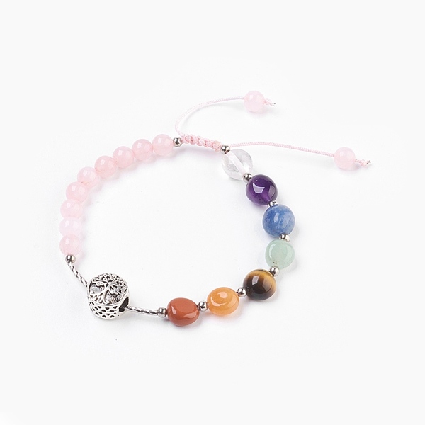 PandaHall Adjustable Nylon Cord Braided Bead Bracelets, with Natural Mixed Stone & Rose Quartz Beads, Brass Beads and Alloy Beads, Flat..., Multicolor
PandaHall Adjustable Nylon Cord Braided Bead Bracelets, with Natural Mixed Stone & Rose Quartz Beads, Brass Beads and Alloy Beads, Flat..., Multicolor