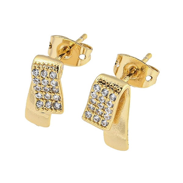 PandaHall Brass Micro Pave Cubic Zirconia Stud Earrings, Real 18K Gold Plated, 13x6mm Cubic Zirconia
PandaHall Brass Micro Pave Cubic Zirconia Stud Earrings, Real 18K Gold Plated, 13x6mm Cubic Zirconia