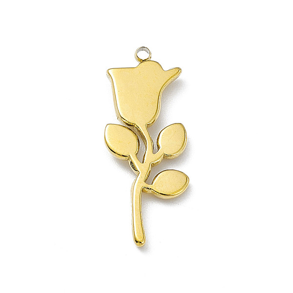 PandaHall Ion Plating(IP) 304 Stainless Steel Pendants, Rose Charms, Real 14K Gold Plated, 24x9x2mm, Hole: 1.2mm 304 Stainless Steel Flower
PandaHall Ion Plating(IP) 304 Stainless Steel Pendants, Rose Charms, Real 14K Gold Plated, 24x9x2mm, Hole: 1.2mm 304 Stainless Steel Flower