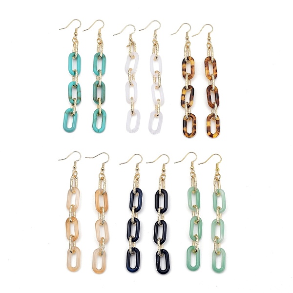 PandaHall Acrylic & Aluminum Cable Chains Dangle Earrings, with Brass Earring Hooks, Oval, Light Gold, Mixed Color, 100mm, Pin: 0.7mm..., Multicolor
PandaHall Acrylic & Aluminum Cable Chains Dangle Earrings, with Brass Earring Hooks, Oval, Light Gold, Mixed Color, 100mm, Pin: 0.7mm..., Multicolor