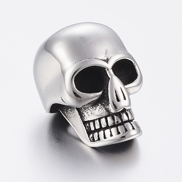 PandaHall 304 Stainless Steel European Beads, Large Hole Beads, Skull, Antique Silver, 16x11x12mm, Hole: 5mm 304 Stainless Steel Skull
PandaHall 304 Stainless Steel European Beads, Large Hole Beads, Skull, Antique Silver, 16x11x12mm, Hole: 5mm 304 Stainless Steel Skull