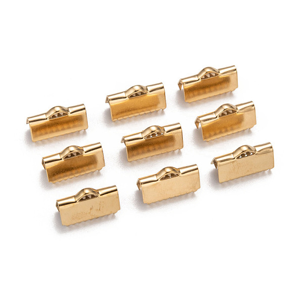 PandaHall Ion Plating(IP) 304 Stainless Steel Ribbon Crimp Ends, Golden, 9x15mm, Hole: 1.5mm 304 Stainless Steel
PandaHall Ion Plating(IP) 304 Stainless Steel Ribbon Crimp Ends, Golden, 9x15mm, Hole: 1.5mm 304 Stainless Steel