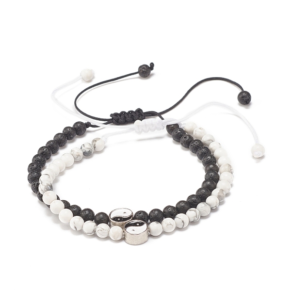 PandaHall 2Pcs 2 Style Natural Lava Rock & Howlite Braided Bead Bracelets Set with Yin Yang, Chinese Feng Shui Lucky Jewelry for Women..., Multicolor
PandaHall 2Pcs 2 Style Natural Lava Rock & Howlite Braided Bead Bracelets Set with Yin Yang, Chinese Feng Shui Lucky Jewelry for Women..., Multicolor