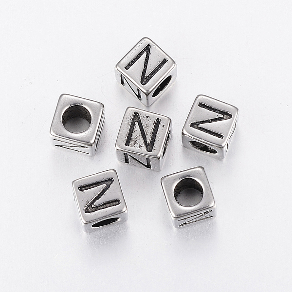 PandaHall 304 Stainless Steel Large Hole Letter European Beads, Cube with Letter.N, Antique Silver, 8x8x8mm, Hole: 5mm 304 Stainless Steel...
PandaHall 304 Stainless Steel Large Hole Letter European Beads, Cube with Letter.N, Antique Silver, 8x8x8mm, Hole: 5mm 304 Stainless Steel...