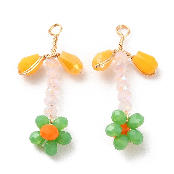 PandaHall Glass Beaded Pendants, with Golden Brass Wire Wrap Findings, Flower of Life Charms, Orange, 23~26x10~13x4~5mm, Hole: 1.6~1.8mm...
PandaHall Glass Beaded Pendants, with Golden Brass Wire Wrap Findings, Flower of Life Charms, Orange, 23~26x10~13x4~5mm, Hole: 1.6~1.8mm...