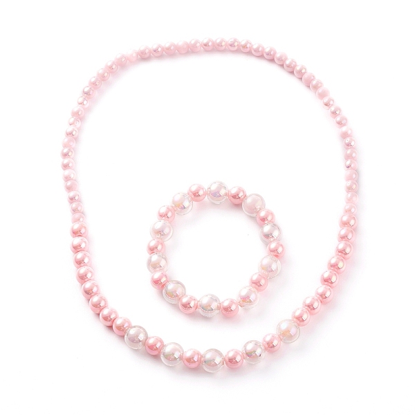 PandaHall Acrylic Beaded Bracelet & Necklace Set for Kids, with Transparent Bead In Bead & AB Color Plated & Opaque Acrylic Beads, Round..., Pink
PandaHall Acrylic Beaded Bracelet & Necklace Set for Kids, with Transparent Bead In Bead & AB Color Plated & Opaque Acrylic Beads, Round..., Pink