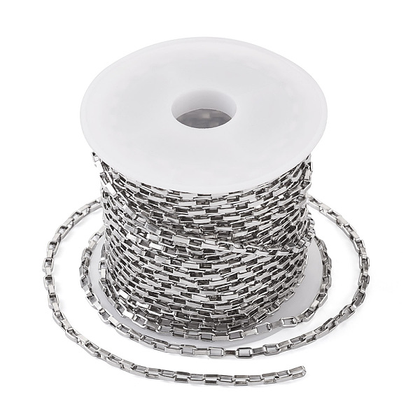 PandaHall 304 Stainless Steel Venetain Chains, Box Chains, Unwelded, with Spool, Rectangle, Stainless Steel Color, 4x2x1mm, about...
PandaHall 304 Stainless Steel Venetain Chains, Box Chains, Unwelded, with Spool, Rectangle, Stainless Steel Color, 4x2x1mm, about...