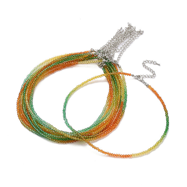 PandaHall Faceted Rondelle Glass Beaded Necklace for Women, with Alloy Clasps, Colorful, 16.14 inch(41cm), 3mm Glass Rondelle
PandaHall Faceted Rondelle Glass Beaded Necklace for Women, with Alloy Clasps, Colorful, 16.14 inch(41cm), 3mm Glass Rondelle
