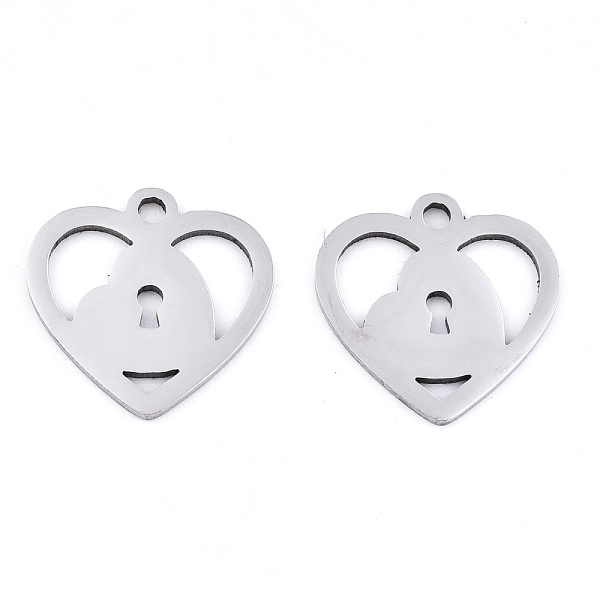 PandaHall 201 Stainless Steel Pendants, Laser Cut, Heart Lock, Stainless Steel Color, 15x15x0.9mm, Hole: 1.6mm 201 Stainless Steel Heart
PandaHall 201 Stainless Steel Pendants, Laser Cut, Heart Lock, Stainless Steel Color, 15x15x0.9mm, Hole: 1.6mm 201 Stainless Steel Heart