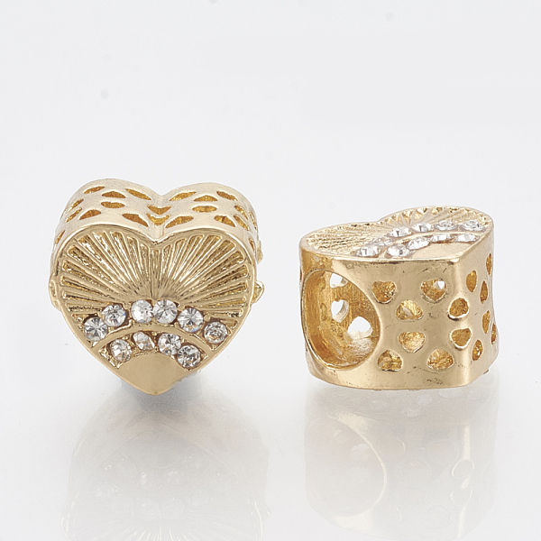 PandaHall Alloy Rhinestone European Beads, Large Hole Beads, Heart, Crystal, Golden, 10.5x12x9mm, Hole: 5mm Alloy+Rhinestone Heart Clear
PandaHall Alloy Rhinestone European Beads, Large Hole Beads, Heart, Crystal, Golden, 10.5x12x9mm, Hole: 5mm Alloy+Rhinestone Heart Clear