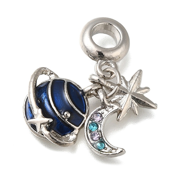 PandaHall Rack Plating Alloy Enamel European Dangle Charms, Planet & Moon & Star Large Hole Pendants with Rhinestone, Platinum, 28.5mm, Hole..., Blue
PandaHall Rack Plating Alloy Enamel European Dangle Charms, Planet & Moon & Star Large Hole Pendants with Rhinestone, Platinum, 28.5mm, Hole..., Blue
