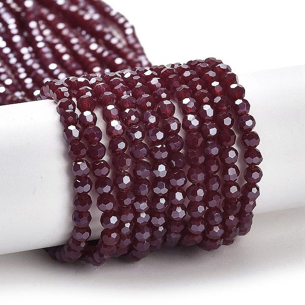 PandaHall Electroplate Opaque Glass Beads Strands, Faceted(32 Facets), Pearl Luster Plated, Round, Dark Red, 3mm, Hole: 0.8mm, about...
PandaHall Electroplate Opaque Glass Beads Strands, Faceted(32 Facets), Pearl Luster Plated, Round, Dark Red, 3mm, Hole: 0.8mm, about...
