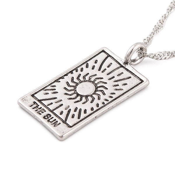 PandaHall Alloy Pendant Necklaces, with Singapore Chains, Tarot Necklaces, The Sun, 16.14 inch(41cm) Alloy Others
PandaHall Alloy Pendant Necklaces, with Singapore Chains, Tarot Necklaces, The Sun, 16.14 inch(41cm) Alloy Others