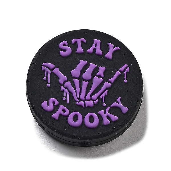 PandaHall Silicone Focal Beads, DIY Nursing Necklaces Making, Flat Round with Word Stay Spooky, Dark Orchid, 28x8mm, Hole: 2mm Silicone Flat...
PandaHall Silicone Focal Beads, DIY Nursing Necklaces Making, Flat Round with Word Stay Spooky, Dark Orchid, 28x8mm, Hole: 2mm Silicone Flat...