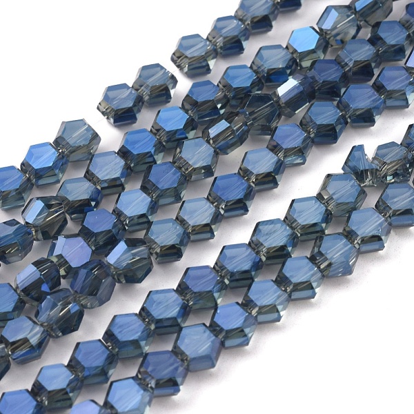 PandaHall Electroplate Glass Beads Strands, Full Rainbow Plated, Faceted, Hexagon, Steel Blue, 6x7x4mm, Hole: 1.2mm, about 100pcs/strand...
PandaHall Electroplate Glass Beads Strands, Full Rainbow Plated, Faceted, Hexagon, Steel Blue, 6x7x4mm, Hole: 1.2mm, about 100pcs/strand...