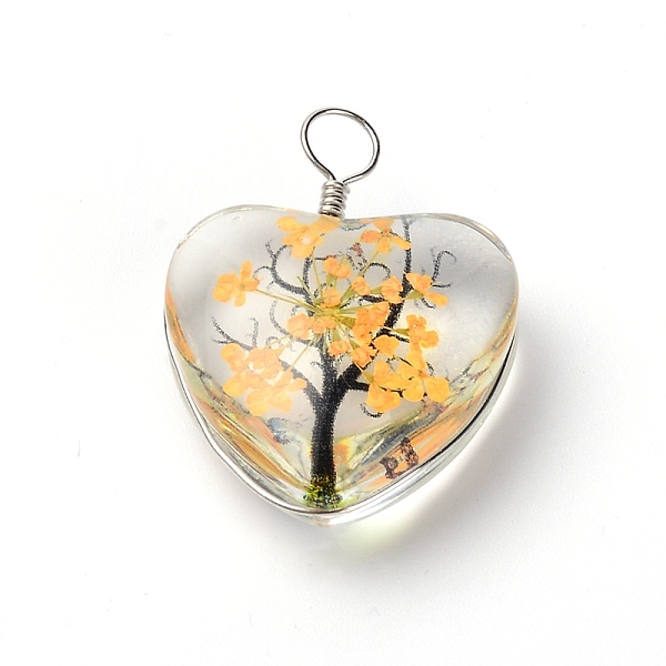 PandaHall Transparent Glass Pendants, with Dried Flower inside and Stainless Steel Finding, Heart, Yellow, 34x25x12mm, Hole: 5mm Glass Heart...
PandaHall Transparent Glass Pendants, with Dried Flower inside and Stainless Steel Finding, Heart, Yellow, 34x25x12mm, Hole: 5mm Glass Heart...