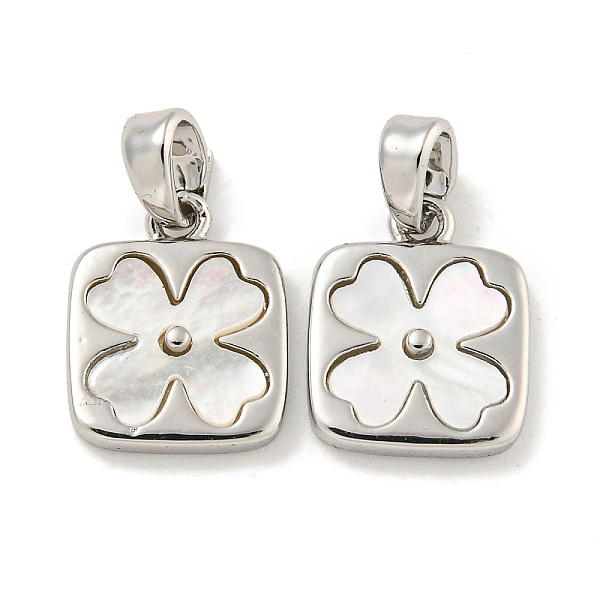 PandaHall Natural Shell & Brass Square with Flower Charms with Snap on Bails, Platinum, 13x10x3mm, Hole: 4x2mm Shell Square
PandaHall Natural Shell & Brass Square with Flower Charms with Snap on Bails, Platinum, 13x10x3mm, Hole: 4x2mm Shell Square