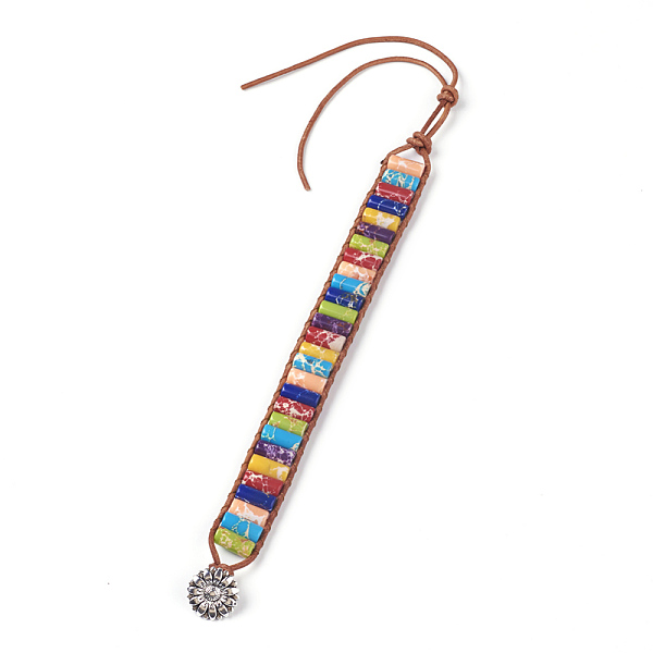 PandaHall Natural Dyed Regalite/Imperial Jasper/Sea Sediment Jasper Cord Beaded Bracelets, with Leather Cord and Alloy Clasps, Flower...
PandaHall Natural Dyed Regalite/Imperial Jasper/Sea Sediment Jasper Cord Beaded Bracelets, with Leather Cord and Alloy Clasps, Flower...