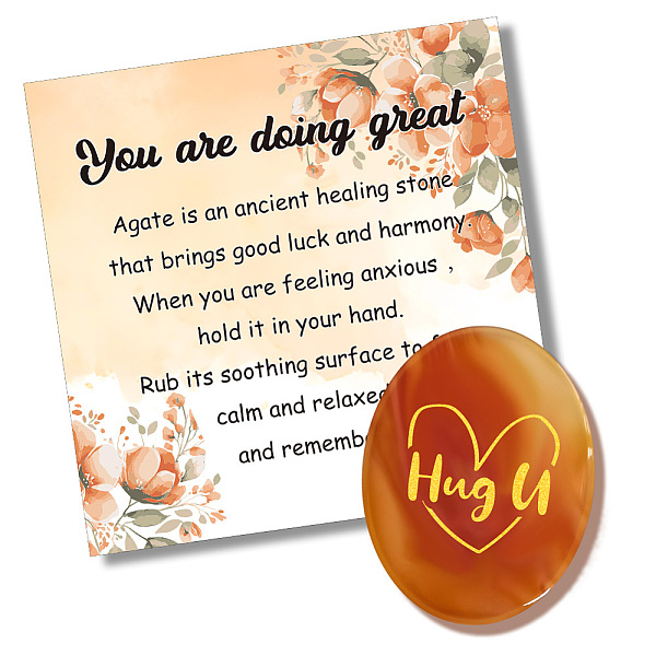 PandaHall OLYCRAFT Agate Calming Crystal Carved Natural Red Agate with Meaning Card Velours Bag Red Agate Pocket Palm Stones with "Hug U"...
PandaHall OLYCRAFT Agate Calming Crystal Carved Natural Red Agate with Meaning Card Velours Bag Red Agate Pocket Palm Stones with "Hug U"...