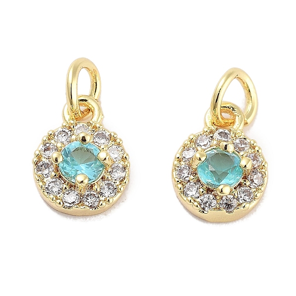PandaHall Brass Micro Pave Cubic Zirconia Charms, with Jump Ring, Flat Round, Real 18K Gold Plated, Cyan, 8x6x3mm, Hole: 2.5mm Brass+Cubic...
PandaHall Brass Micro Pave Cubic Zirconia Charms, with Jump Ring, Flat Round, Real 18K Gold Plated, Cyan, 8x6x3mm, Hole: 2.5mm Brass+Cubic...