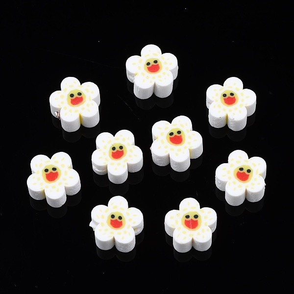 PandaHall Handmade Polymer Clay Beads, Flower with Smiling Face, White, 9~10x4mm, Hole: 1.5mm Polymer Clay Flower White
PandaHall Handmade Polymer Clay Beads, Flower with Smiling Face, White, 9~10x4mm, Hole: 1.5mm Polymer Clay Flower White