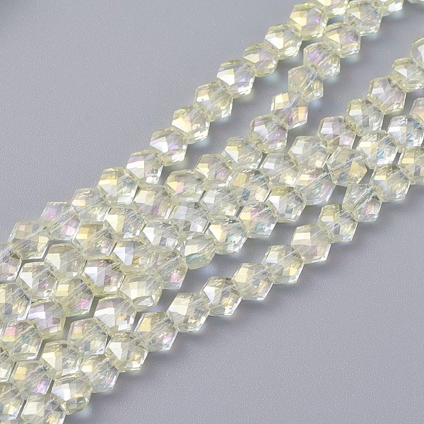 PandaHall Electroplate Glass Beads Strands, Full Rainbow Plated, Faceted, Hexagon, Champagne Yellow, 5x6x4mm, Hole: 1.2mm, about...
PandaHall Electroplate Glass Beads Strands, Full Rainbow Plated, Faceted, Hexagon, Champagne Yellow, 5x6x4mm, Hole: 1.2mm, about...