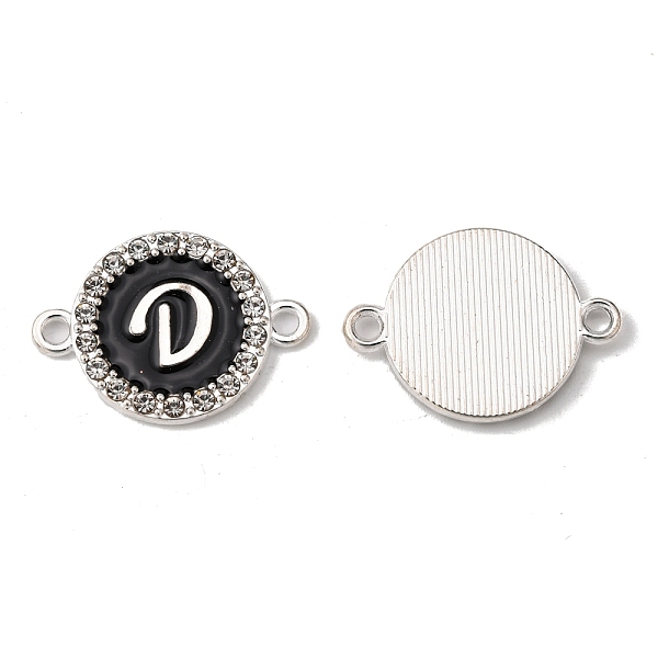 PandaHall Alloy Enamel Links Connectors, with Crystal Rhinestones, Flat Round with Letter, Silver Color Plated, Letter.D, 22x16x2mm, Hole..., Black
PandaHall Alloy Enamel Links Connectors, with Crystal Rhinestones, Flat Round with Letter, Silver Color Plated, Letter.D, 22x16x2mm, Hole..., Black