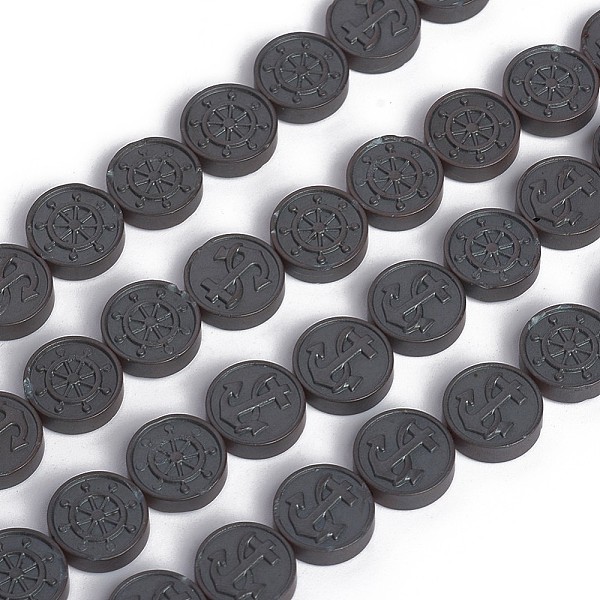 PandaHall Non-magnetic Synthetic Hematite Beads Strands, Frosted, Flat Round with Anchor & Helm, 10x3mm, Hole: 0.8mm, about 40pcs/strand...
PandaHall Non-magnetic Synthetic Hematite Beads Strands, Frosted, Flat Round with Anchor & Helm, 10x3mm, Hole: 0.8mm, about 40pcs/strand...