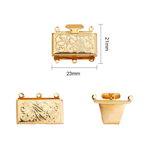 PandaHall Brass Multi-strand Box Clasps, Mixed Color, 23x21x5mm, Hole: 1.5mm Brass Rectangle
PandaHall Brass Multi-strand Box Clasps, Mixed Color, 23x21x5mm, Hole: 1.5mm Brass Rectangle
