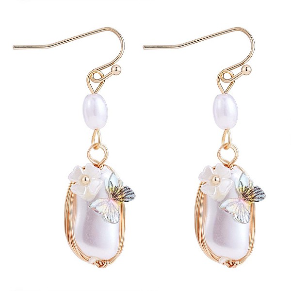 PandaHall Shell Pearl with Acrylic Butterfly Dangle Earrings, Brass Wire Wrap Long Drop Earrings for Women, Golden, 44x12mm, Pin: 1mm Shell...
PandaHall Shell Pearl with Acrylic Butterfly Dangle Earrings, Brass Wire Wrap Long Drop Earrings for Women, Golden, 44x12mm, Pin: 1mm Shell...