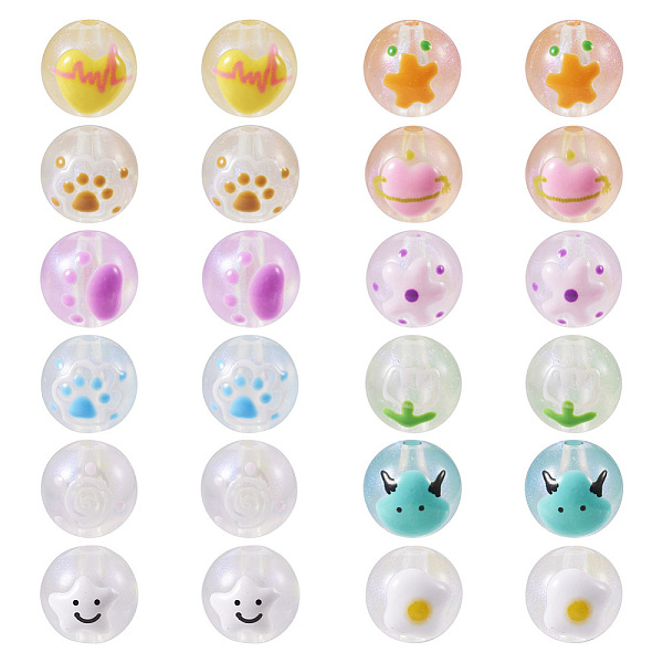 PandaHall 24Pcs 12 Styles Transparent Hand Painting Acrylic Beads, Luminous, Round, Glow in Dark, Mixed Color, 15~16.5x14.5~15mm, Hole: 3mm..., Multicolor
PandaHall 24Pcs 12 Styles Transparent Hand Painting Acrylic Beads, Luminous, Round, Glow in Dark, Mixed Color, 15~16.5x14.5~15mm, Hole: 3mm..., Multicolor