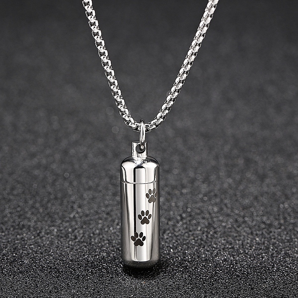 PandaHall Pet Memorial Necklace, Titanium Steel Urn Ashes Pendant Necklace, Column with Paw Print Locket Pendant Necklace for Men Women...
PandaHall Pet Memorial Necklace, Titanium Steel Urn Ashes Pendant Necklace, Column with Paw Print Locket Pendant Necklace for Men Women...