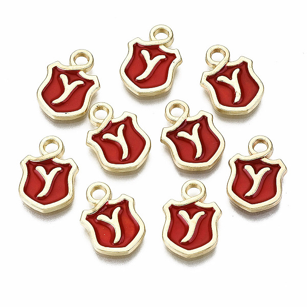 PandaHall Alloy Enamel Charms, Cadmium Free & Lead Free, Shield with Initial Letters, Light Gold, Letter.Y, 14x10x2mm, Hole: 2mm..., Red
PandaHall Alloy Enamel Charms, Cadmium Free & Lead Free, Shield with Initial Letters, Light Gold, Letter.Y, 14x10x2mm, Hole: 2mm..., Red