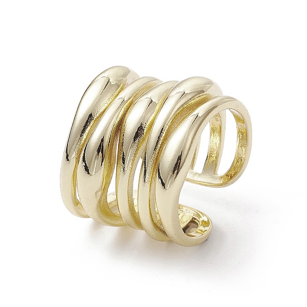 PandaHall Rack Plating Brass Open Cuff Rings, Multi Lines Wide Band Rings, Real 18K Gold Plated, Inner Diameter: 16.6mm Brass
PandaHall Rack Plating Brass Open Cuff Rings, Multi Lines Wide Band Rings, Real 18K Gold Plated, Inner Diameter: 16.6mm Brass