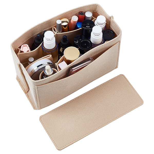 PandaHall Wool Felt Purse Organizer Insert, Toiletry Bag in Bag Accessories, with Rectangle Bottom Shaper, Light Khaki, 26x12x14.5cm Wool...
PandaHall Wool Felt Purse Organizer Insert, Toiletry Bag in Bag Accessories, with Rectangle Bottom Shaper, Light Khaki, 26x12x14.5cm Wool...
