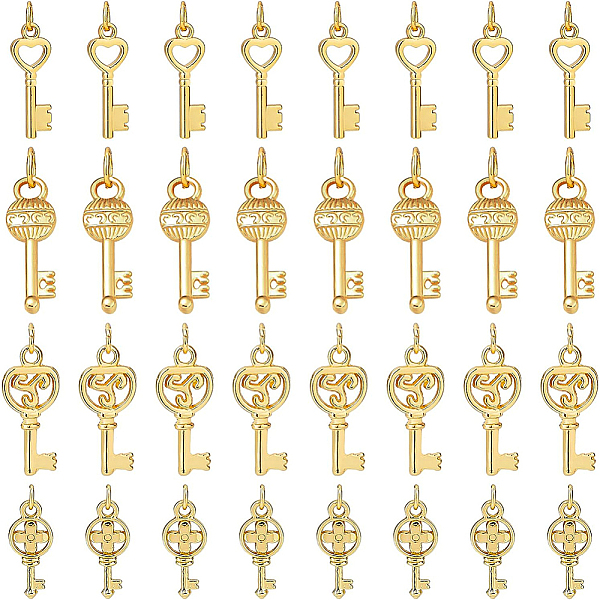 PandaHall BENECREAT 32Pcs 4 Style Alloy Pendants, Long-Lasting Plated, with Jump Ring, Key, Real 18K Gold Plated, 8pcs/style Alloy Key
PandaHall BENECREAT 32Pcs 4 Style Alloy Pendants, Long-Lasting Plated, with Jump Ring, Key, Real 18K Gold Plated, 8pcs/style Alloy Key