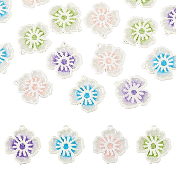 PandaHall 20Pcs 4 Colors Spray Painted Alloy Enamel Pendants, with Glitter Powder, Flower, Mixed Color, 24x22.5x1.5mm, Hole: 1.4mm..., Multicolor
PandaHall 20Pcs 4 Colors Spray Painted Alloy Enamel Pendants, with Glitter Powder, Flower, Mixed Color, 24x22.5x1.5mm, Hole: 1.4mm..., Multicolor