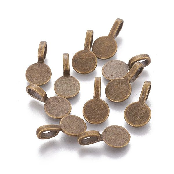 PandaHall Tibetan Style Alloy Glue On Flat Pad Pendant Bails, Flat Round, Cadmium Free & Nickel Free & Lead Free, Antique Bronze...
PandaHall Tibetan Style Alloy Glue On Flat Pad Pendant Bails, Flat Round, Cadmium Free & Nickel Free & Lead Free, Antique Bronze...