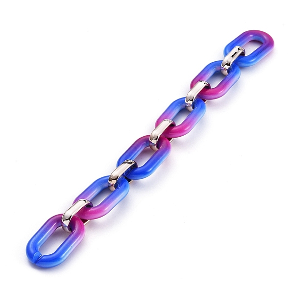 PandaHall Handmade Two Tone Opaque Acrylic Cable Chains, with CCB Plastic Linking Rings, Flat Oval, Rose Gold, Blue, Links: 31x19.5x5.5mm...
PandaHall Handmade Two Tone Opaque Acrylic Cable Chains, with CCB Plastic Linking Rings, Flat Oval, Rose Gold, Blue, Links: 31x19.5x5.5mm...