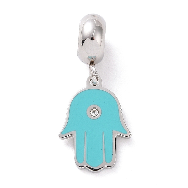 PandaHall 304 Stainless Steel European Dangle Charms, Large Hole Pendants, with Crystal Rhinestone and Enamel, Hamsa Hand/Hand of Miriam..., Green
PandaHall 304 Stainless Steel European Dangle Charms, Large Hole Pendants, with Crystal Rhinestone and Enamel, Hamsa Hand/Hand of Miriam..., Green