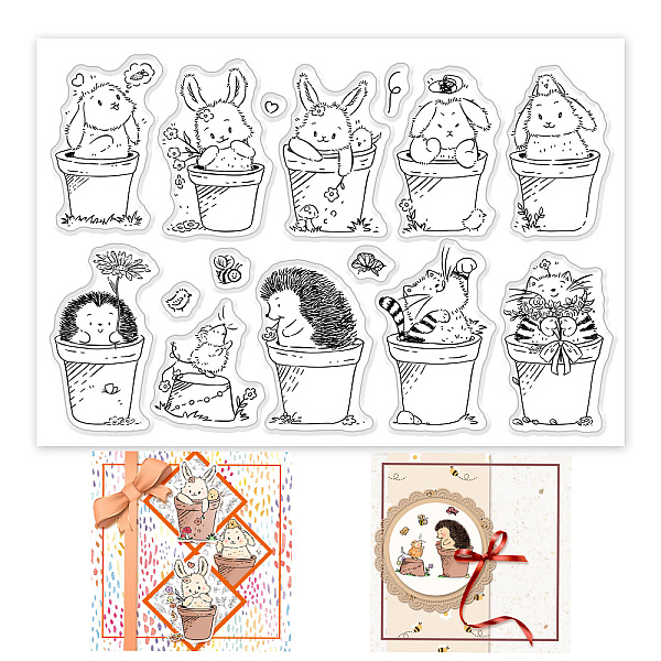 PandaHall GLOBLELAND Pot Animals Clear Stamps Potted Plant Bunny Dog Cat Hedgehog Silicone Clear Stamp Seals for Cards Making DIY...
PandaHall GLOBLELAND Pot Animals Clear Stamps Potted Plant Bunny Dog Cat Hedgehog Silicone Clear Stamp Seals for Cards Making DIY...