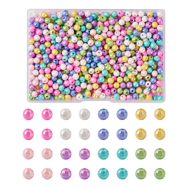 PandaHall Jewelry 800Pcs 8 Colors Opaque Acrylic Beads, AB Color Plated, Faceted, Round, Mixed Color, 6x5.5mm, Hole: 1.5mm, 100pcs/color..., Multicolor
PandaHall Jewelry 800Pcs 8 Colors Opaque Acrylic Beads, AB Color Plated, Faceted, Round, Mixed Color, 6x5.5mm, Hole: 1.5mm, 100pcs/color..., Multicolor