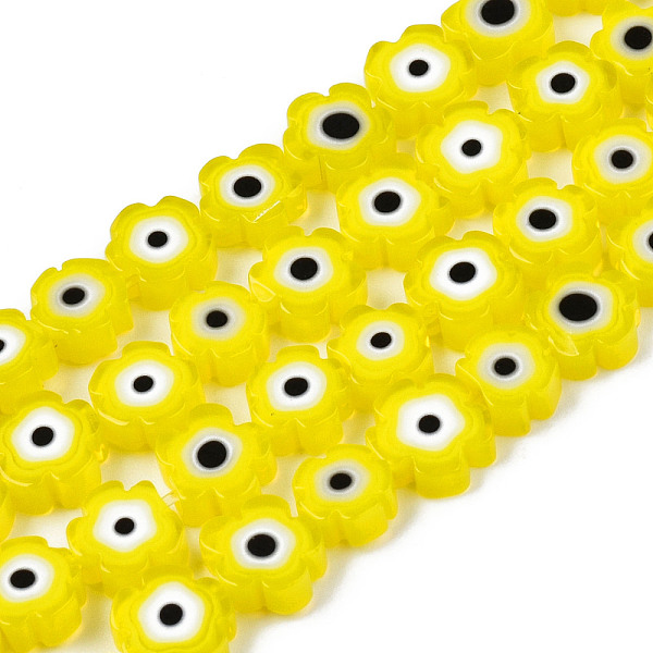 PandaHall Handmade Lampwork Beads Strands, Flower with Evil Eye, Yellow, 6~7x6~7.5x3mm, Hole: 0.7mm, about 63~65pcs/strand, 15.75 inch~15.94...
PandaHall Handmade Lampwork Beads Strands, Flower with Evil Eye, Yellow, 6~7x6~7.5x3mm, Hole: 0.7mm, about 63~65pcs/strand, 15.75 inch~15.94...
