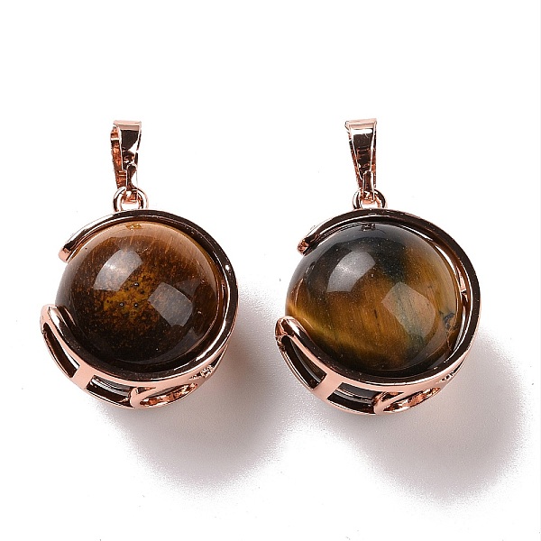 PandaHall Natural Tiger Eye Pendants, Ball Sphere Charms with Rose Gold Tone Brass Findings, 24x21x18mm, Hole: 8x5mm Tiger Eye Round
PandaHall Natural Tiger Eye Pendants, Ball Sphere Charms with Rose Gold Tone Brass Findings, 24x21x18mm, Hole: 8x5mm Tiger Eye Round