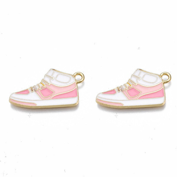 PandaHall Alloy Enamel Shoes Pendants, Cadmium Free & Nickel Free & Lead Free, Light Gold, Sneakers, Pink, 14x25.5x1.5mm, Hole: 2mm...
PandaHall Alloy Enamel Shoes Pendants, Cadmium Free & Nickel Free & Lead Free, Light Gold, Sneakers, Pink, 14x25.5x1.5mm, Hole: 2mm...