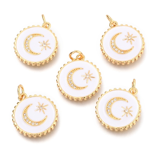 PandaHall Brass Micro Pave Clear Cubic Zirconia Pendants, Long-Lasting Plated, with Jump Rings & Enamel, Real 18K Gold Plated, Flat Round..., White
PandaHall Brass Micro Pave Clear Cubic Zirconia Pendants, Long-Lasting Plated, with Jump Rings & Enamel, Real 18K Gold Plated, Flat Round..., White