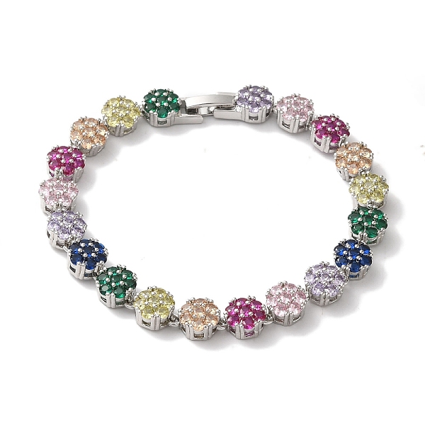 PandaHall Rack Plating Brass Pave Cubic Zirconia Flower Link Chain Bracelets for Women, Lead Free & Cadmium Free, Platinum, Colorful, 7-1/2...
PandaHall Rack Plating Brass Pave Cubic Zirconia Flower Link Chain Bracelets for Women, Lead Free & Cadmium Free, Platinum, Colorful, 7-1/2...