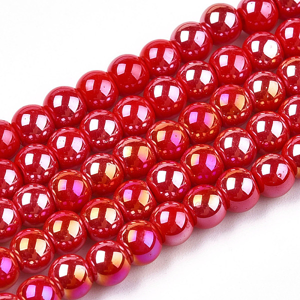 PandaHall Electroplate Opaque Glass Beads Strands, AB Color Plated, Round, Red, 4~4.5mm, Hole: 0.8mm, about 97~99pcs/strand, 14.76...
PandaHall Electroplate Opaque Glass Beads Strands, AB Color Plated, Round, Red, 4~4.5mm, Hole: 0.8mm, about 97~99pcs/strand, 14.76...