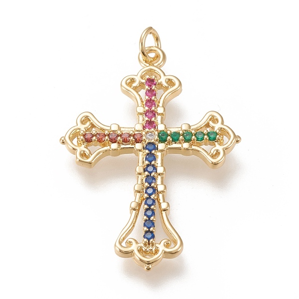 PandaHall Brass Micro Pave Cubic Zirconia Pendants, with Jump Rings, Cross, Colorful, Real 18K Gold Plated, 35x25x2.5mm, Jump Ring: 5x1mm...
PandaHall Brass Micro Pave Cubic Zirconia Pendants, with Jump Rings, Cross, Colorful, Real 18K Gold Plated, 35x25x2.5mm, Jump Ring: 5x1mm...