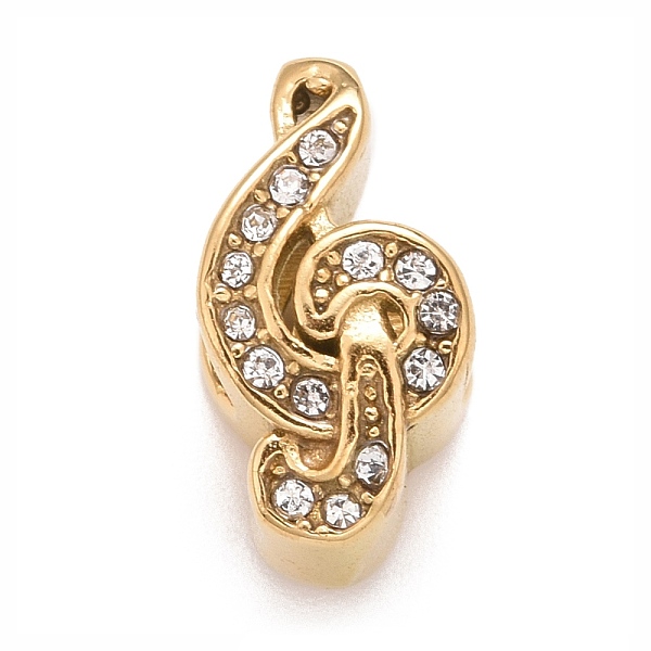 PandaHall 304 Stainless Steel European Beads, with Crystal Rhinestone, Large Hole Beads, Musical Note, Golden, 14x7.5x8mm, Hole: 4.5mm..., Clear
PandaHall 304 Stainless Steel European Beads, with Crystal Rhinestone, Large Hole Beads, Musical Note, Golden, 14x7.5x8mm, Hole: 4.5mm..., Clear